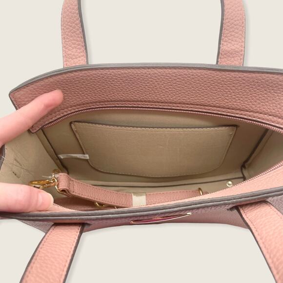 Mauve Purple Pink Vegan Goldtone Hardware Medium Zip Crossbody Bag NWOT - Picture 5 of 10